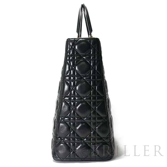 CHRISTIAN DIOR クリスチャン ディオール レディディオール ラージ カナージュ ラムスキン ブラック 14