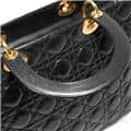 CHRISTIAN DIOR クリスチャン ディオール レディディオール ラージ カナージュ ラムスキン ブラック 16