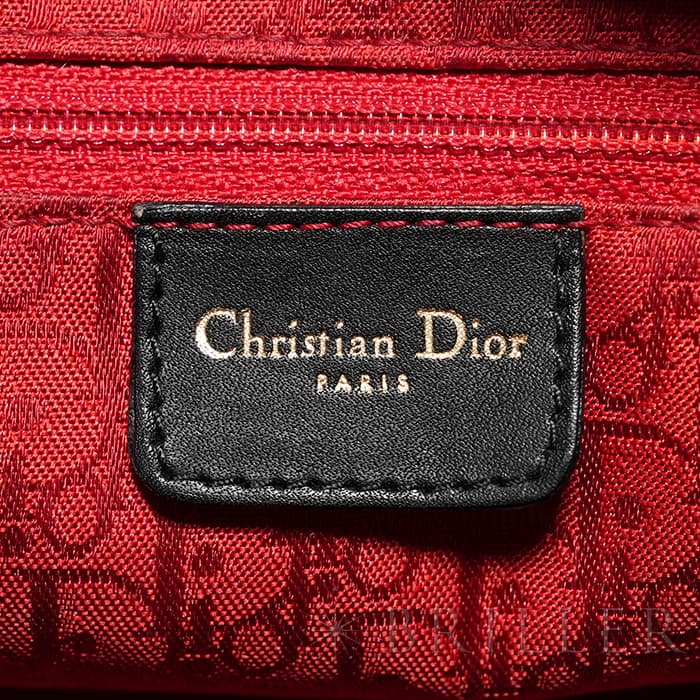 CHRISTIAN DIOR クリスチャン ディオール レディディオール ラージ カナージュ ラムスキン ブラック 18