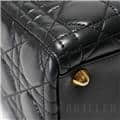 CHRISTIAN DIOR クリスチャン ディオール レディディオール ラージ カナージュ ラムスキン ブラック 21