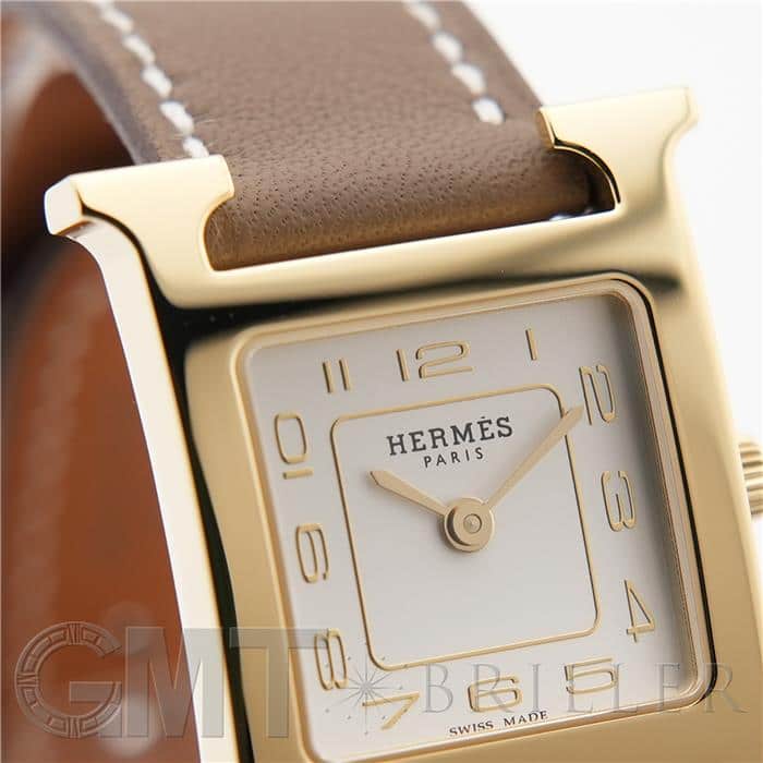 HERMES エルメス Hウォッチ HH1.201.229 ホワイト エトゥープ 9