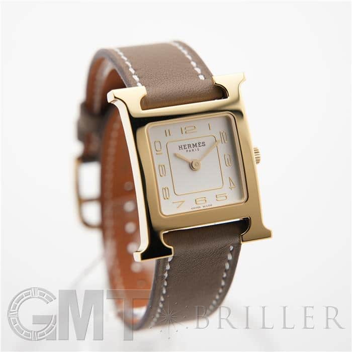 HERMES エルメス Hウォッチ HH1.201.229 ホワイト エトゥープ 17
