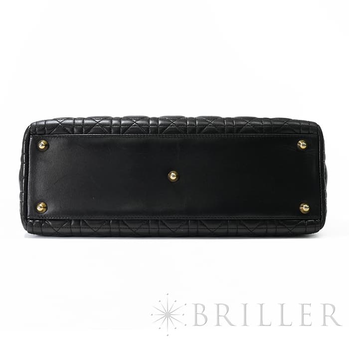 CHRISTIAN DIOR クリスチャン ディオール レディディオール ラージ 2way バッグ カナージュ ラムスキン ブラック 9