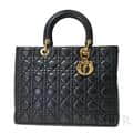CHRISTIAN DIOR クリスチャン ディオール レディディオール ラージ 2way バッグ カナージュ ラムスキン ブラック 12