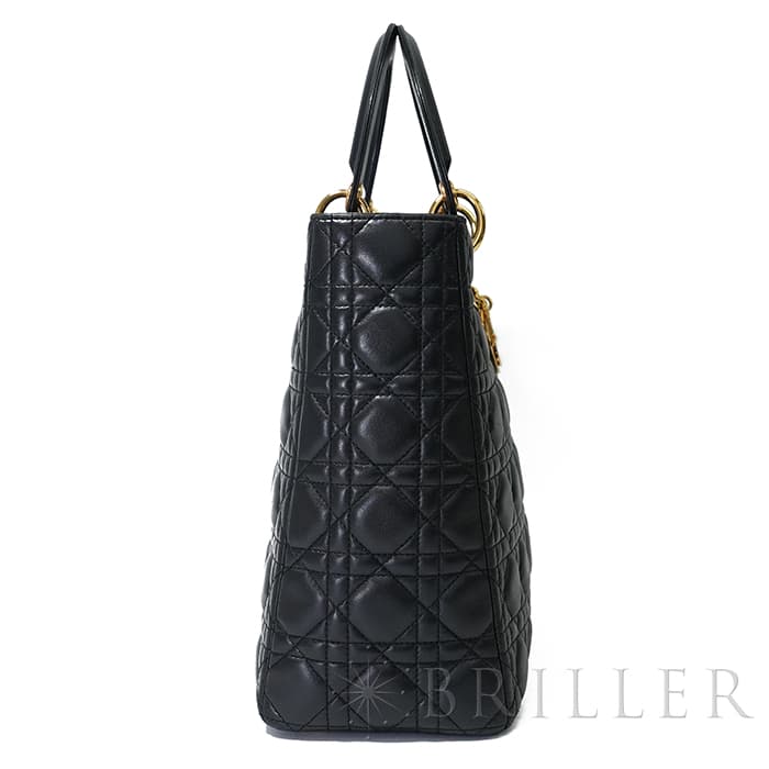 CHRISTIAN DIOR クリスチャン ディオール レディディオール ラージ 2way バッグ カナージュ ラムスキン ブラック 13