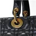 CHRISTIAN DIOR クリスチャン ディオール レディディオール ラージ 2way バッグ カナージュ ラムスキン ブラック 15