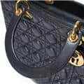 CHRISTIAN DIOR クリスチャン ディオール レディディオール ラージ 2way バッグ カナージュ ラムスキン ブラック 16