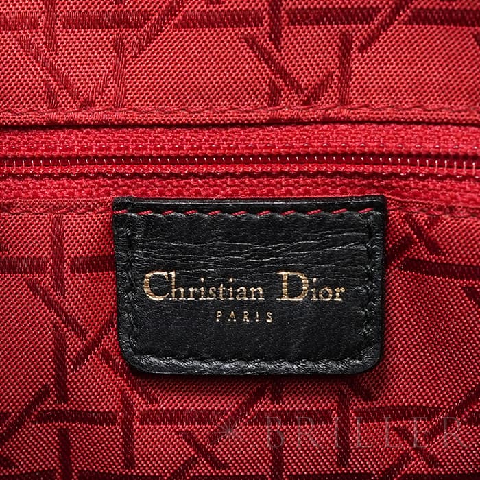 CHRISTIAN DIOR クリスチャン ディオール レディディオール ラージ 2way バッグ カナージュ ラムスキン ブラック 18