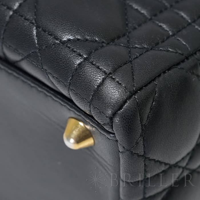 CHRISTIAN DIOR クリスチャン ディオール レディディオール ラージ 2way バッグ カナージュ ラムスキン ブラック 20