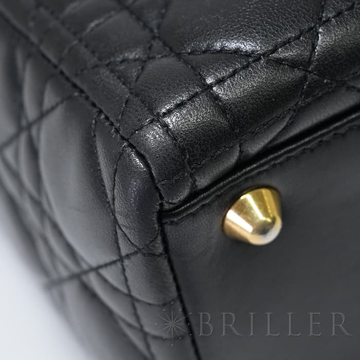 CHRISTIAN DIOR クリスチャン ディオール レディディオール ラージ 2way バッグ カナージュ ラムスキン ブラック 21