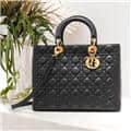 CHRISTIAN DIOR クリスチャン ディオール レディディオール ラージ 2way バッグ カナージュ ラムスキン ブラック 2