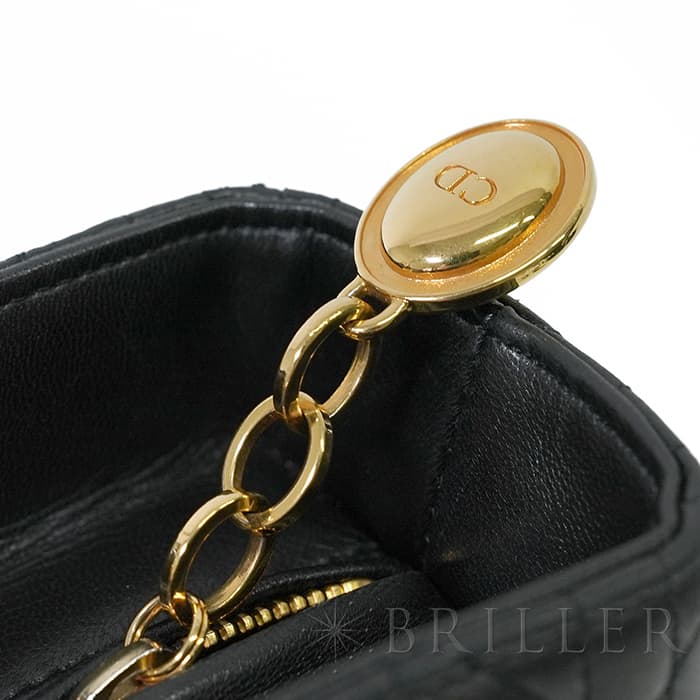 CHRISTIAN DIOR クリスチャン ディオール レディディオール ラージ 2way バッグ カナージュ ラムスキン ブラック 7