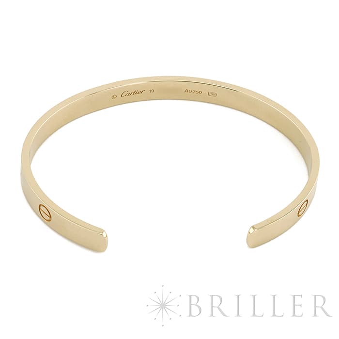 CARTIER カルティエ ラブ ブレスレット オープン バングル イエローゴールド 19号 10