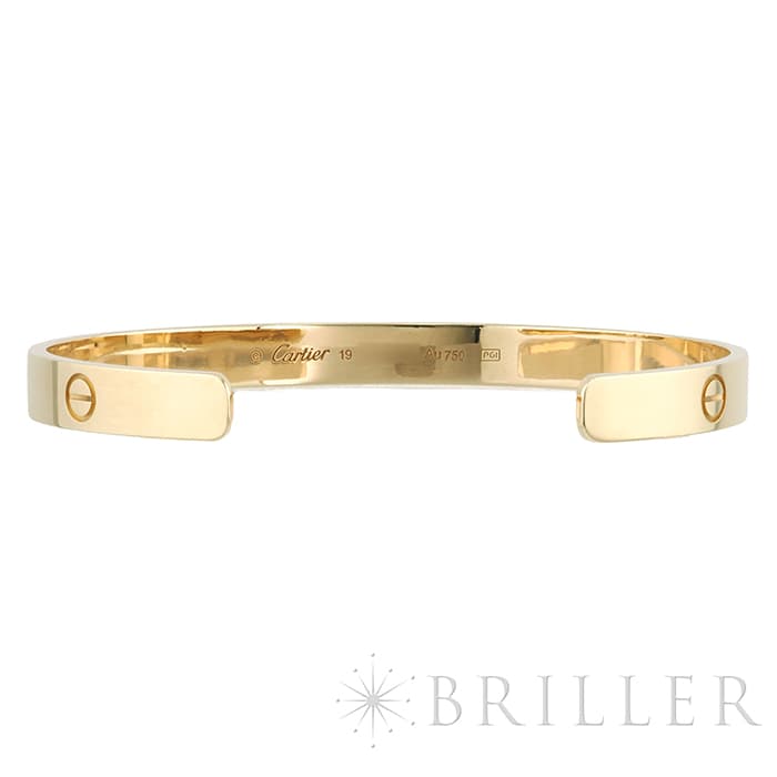 CARTIER カルティエ ラブ ブレスレット オープン バングル イエローゴールド 19号 11