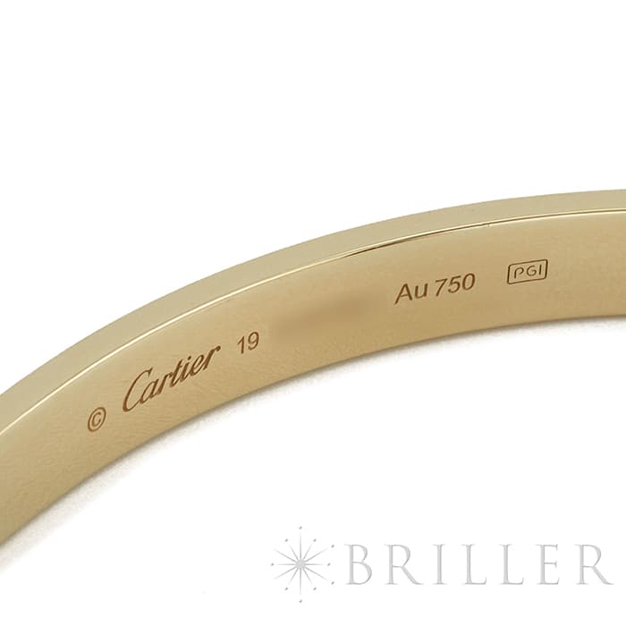CARTIER カルティエ ラブ ブレスレット オープン バングル イエローゴールド 19号 4