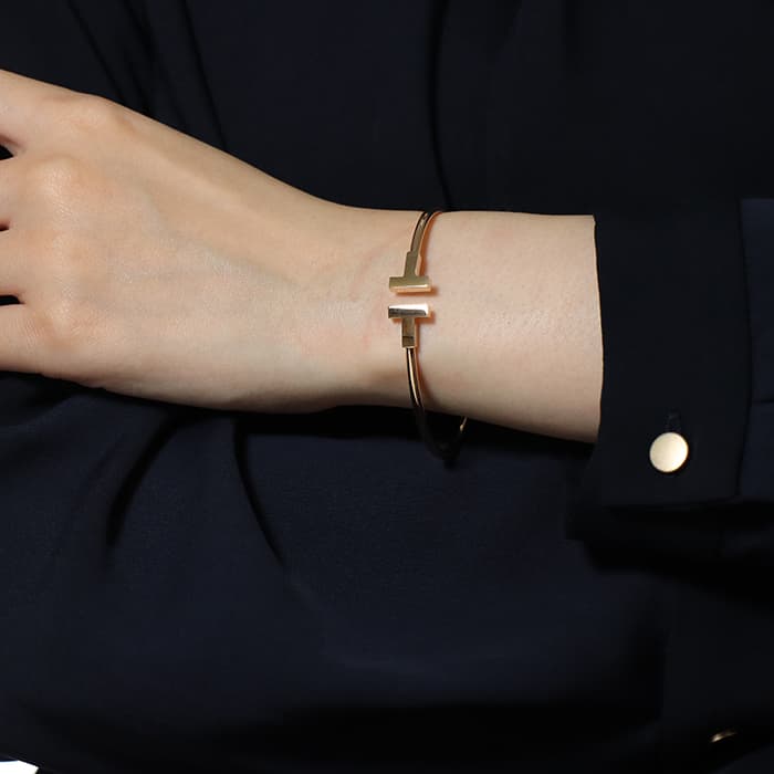 TIFFANY & Co. ティファニー ティファニーT ワイヤー ブレスレット ローズゴールド MD 33419759 13