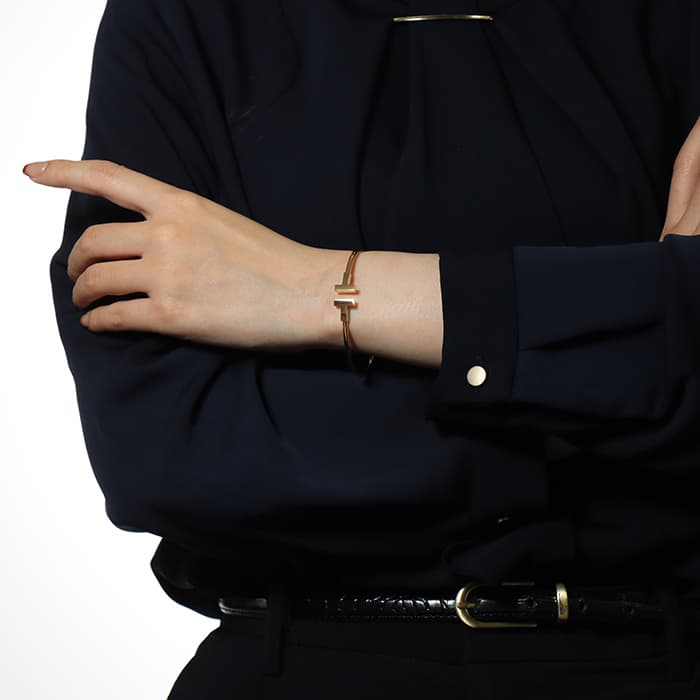 TIFFANY & Co. ティファニー ティファニーT ワイヤー ブレスレット ローズゴールド MD 33419759 14