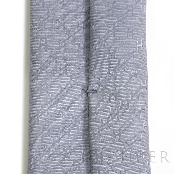 HERMES エルメス ネクタイ H織りタイ 7cm《ニューH》グリ・グラシエ 20
