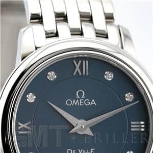 OMEGA オメガ デ・ヴィル プレステージ ブルー 8Pダイヤ 424.10.27.60.53.001
