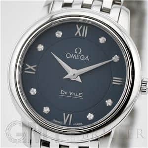 OMEGA オメガ デ・ヴィル プレステージ ブルー 8Pダイヤ 424.10.27.60.53.001