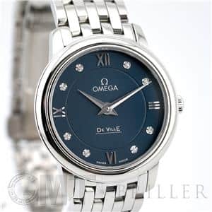 OMEGA オメガ デ・ヴィル プレステージ ブルー 8Pダイヤ 424.10.27.60.53.001