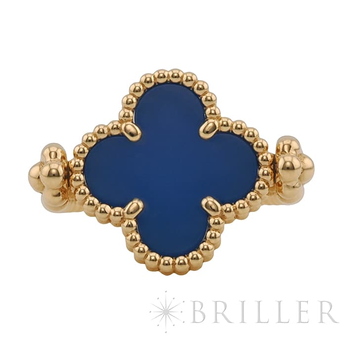Van Cleef & Arpels ヴァン クリーフ&アーペル アルハンブラ ヴィンテージアルハンブラ リング イエローゴールド アゲート ダイヤモンド 7号 VCARPGV147 メイン