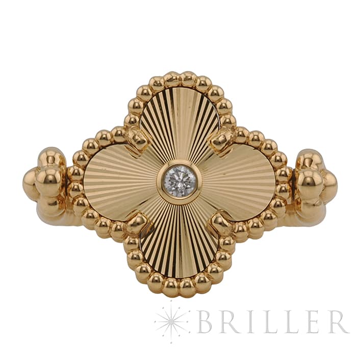 Van Cleef & Arpels ヴァン クリーフ&アーペル アルハンブラ ヴィンテージアルハンブラ リング イエローゴールド アゲート ダイヤモンド 7号 VCARPGV147 1