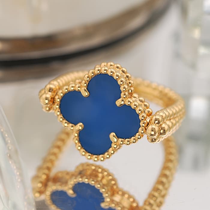 Van Cleef & Arpels ヴァン クリーフ&アーペル アルハンブラ ヴィンテージアルハンブラ リング イエローゴールド アゲート ダイヤモンド 7号 VCARPGV147 2