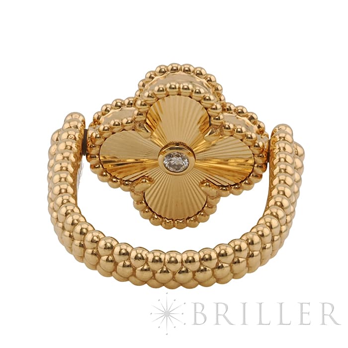 Van Cleef & Arpels ヴァン クリーフ&アーペル アルハンブラ ヴィンテージアルハンブラ リング イエローゴールド アゲート ダイヤモンド 7号 VCARPGV147 3