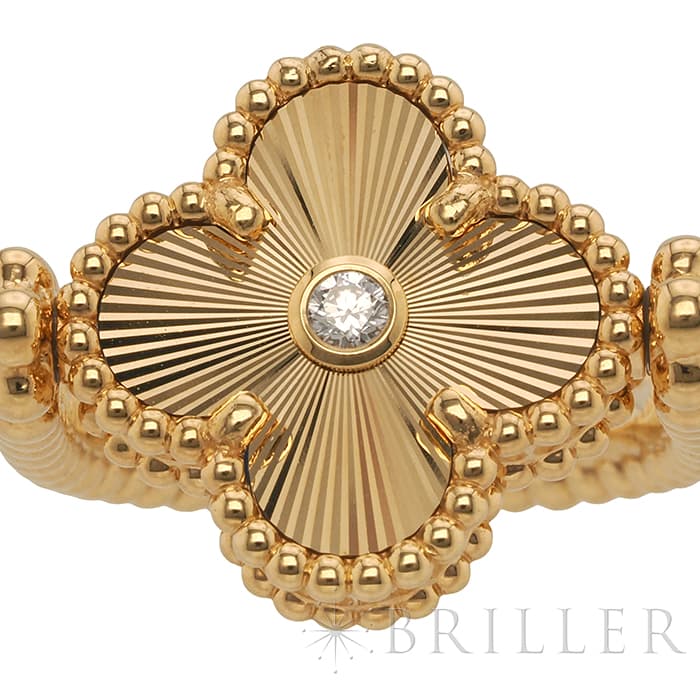 Van Cleef & Arpels ヴァン クリーフ&アーペル アルハンブラ ヴィンテージアルハンブラ リング イエローゴールド アゲート ダイヤモンド 7号 VCARPGV147 7
