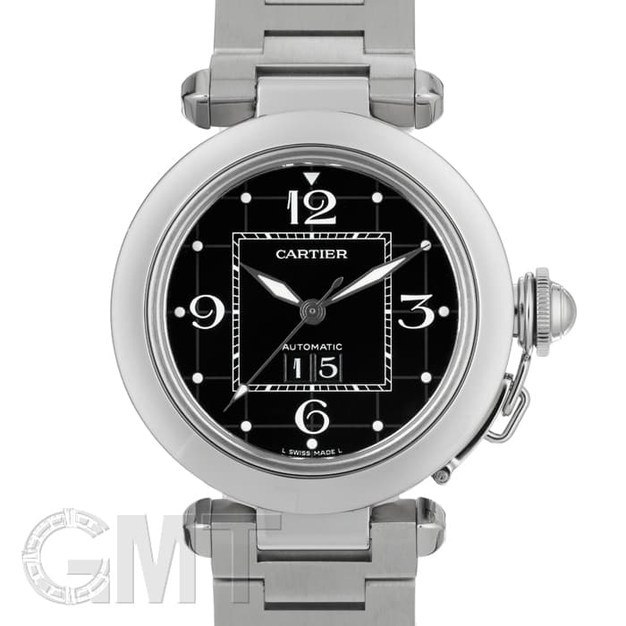 中古)CARTIER カルティエ パシャC ビッグデイト W31053M7 ブラック
