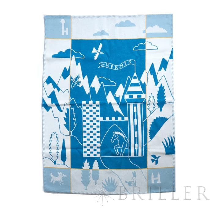 新品 HERMES ブランケット ブルー