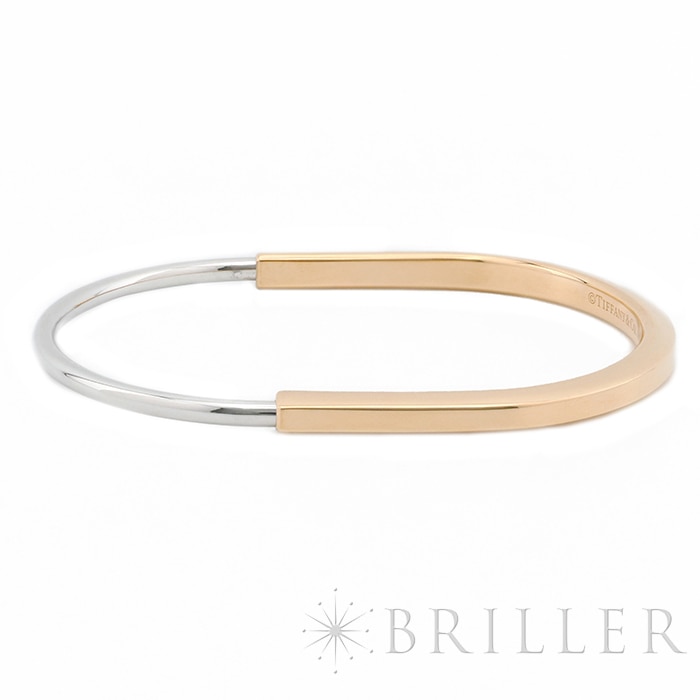 TIFFANY & Co. ティファニー ロック ナローバングル ローズゴールド ホワイトゴールド ミディアム 74365078/74365094 1