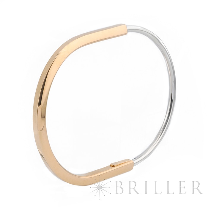 TIFFANY & Co. ティファニー ロック ナローバングル ローズゴールド ホワイトゴールド ミディアム 74365078/74365094 4