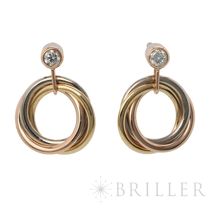 CARTIER カルティエ トリニティ ピアス イエローゴールド ピンクゴールド ホワイトゴールド ダイヤモンド CRB8043200 メイン