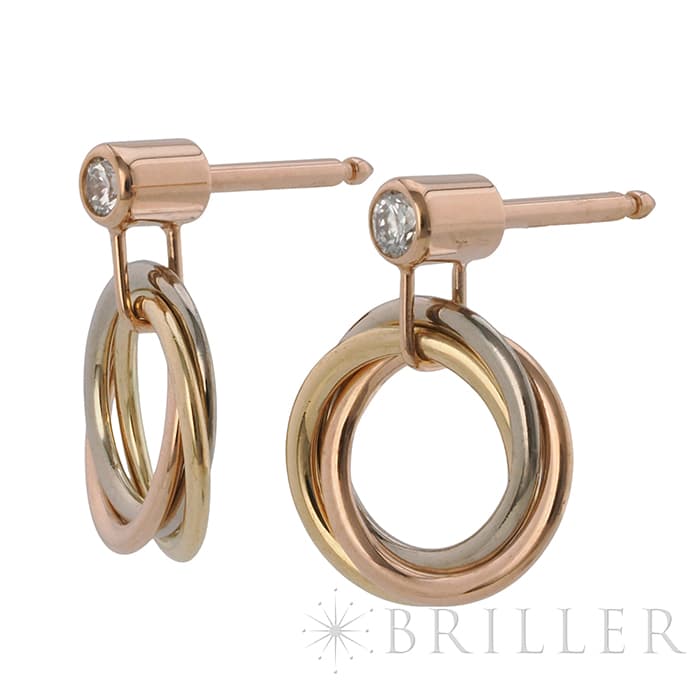 CARTIER カルティエ トリニティ ピアス イエローゴールド ピンクゴールド ホワイトゴールド ダイヤモンド CRB8043200 5