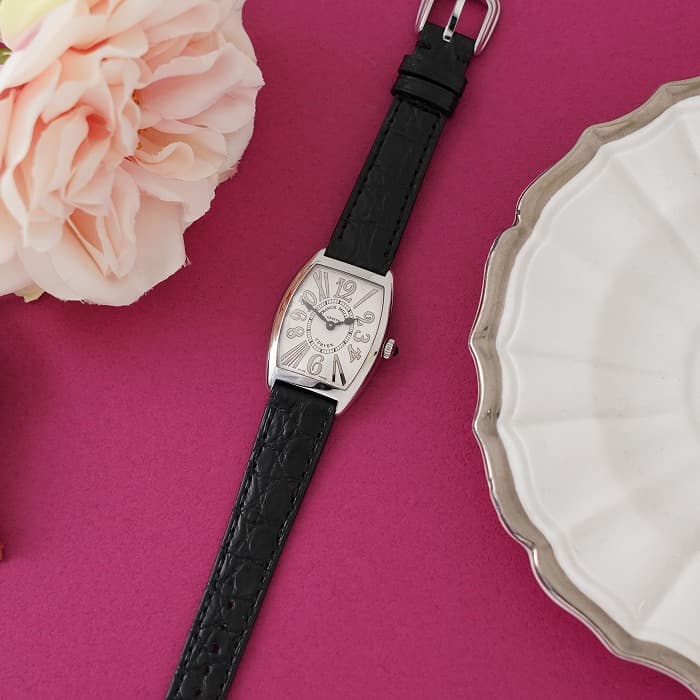 FRANCK MULLER フランク・ミュラー トノーカーべックス 1752QZ REL V-R  アンサンブル シルバー ブラックレザー 2