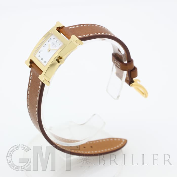 HERMES エルメス Hウォッチ HH1.201.131/VBA 036734WW00  Hウォッチゴールドプレーテッド ナチュラルブラウン 9