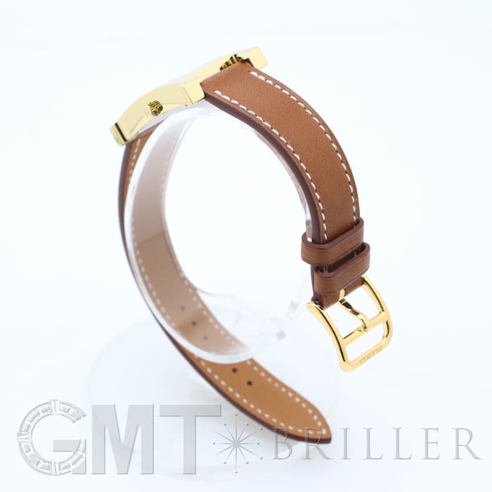 HERMES エルメス Hウォッチ HH1.201.131/VBA 036734WW00  Hウォッチゴールドプレーテッド ナチュラルブラウン 10