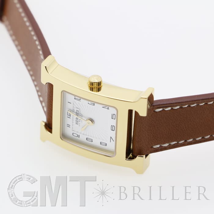 HERMES エルメス Hウォッチ HH1.201.131/VBA 036734WW00  Hウォッチゴールドプレーテッド ナチュラルブラウン 13