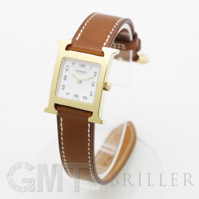 HERMES エルメス Hウォッチ HH1.201.131/VBA 036734WW00  Hウォッチゴールドプレーテッド ナチュラルブラウン 1