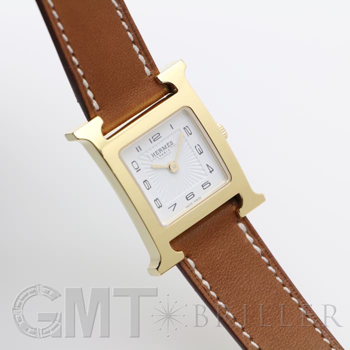 HERMES エルメス Hウォッチ HH1.201.131/VBA 036734WW00  Hウォッチゴールドプレーテッド ナチュラルブラウン 19