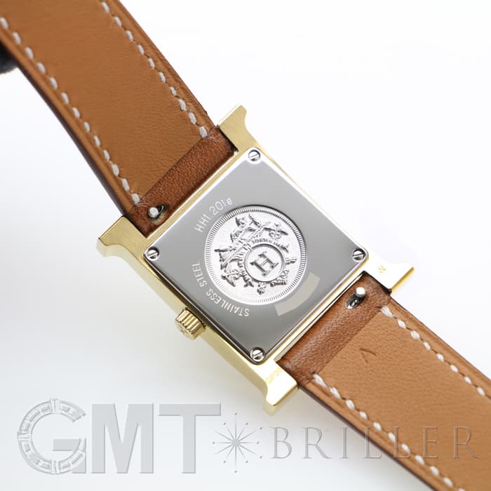 HERMES エルメス Hウォッチ HH1.201.131/VBA 036734WW00  Hウォッチゴールドプレーテッド ナチュラルブラウン 23