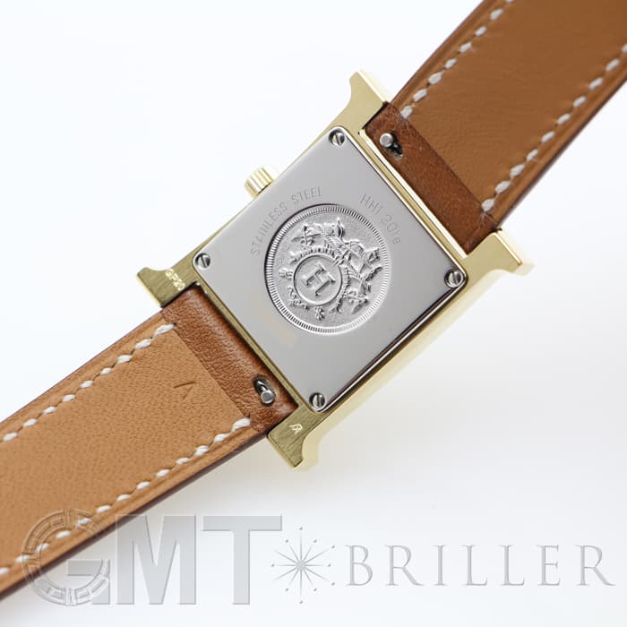 HERMES エルメス Hウォッチ HH1.201.131/VBA 036734WW00  Hウォッチゴールドプレーテッド ナチュラルブラウン 24