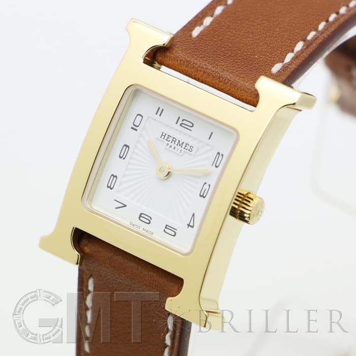 HERMES エルメス Hウォッチ HH1.201.131/VBA 036734WW00  Hウォッチゴールドプレーテッド ナチュラルブラウン 8