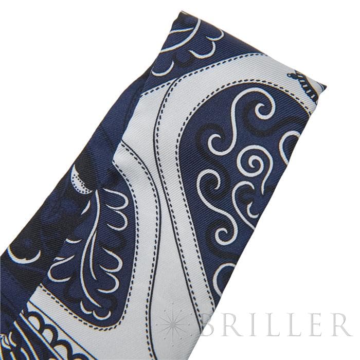 HERMES エルメス ツイリー アマゾンの祭典 マリン/白/黒 9