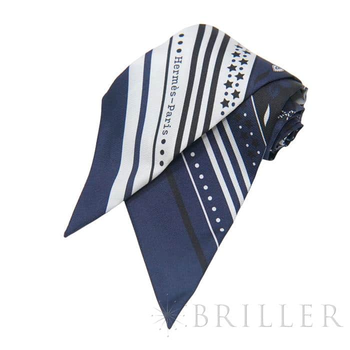 HERMES エルメス ツイリー アマゾンの祭典 マリン/白/黒 18