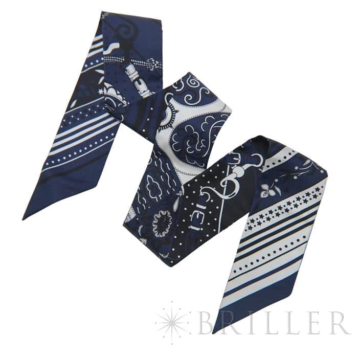 HERMES エルメス ツイリー アマゾンの祭典 マリン/白/黒 25