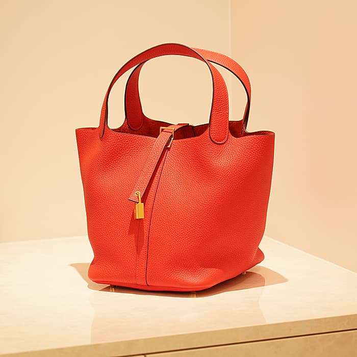新品)HERMES エルメス ピコタン ロックMM クレマンス ルージュトマト 新品)HERMES エルメス ピコタン ロックMM クレマンス ルージュトマト