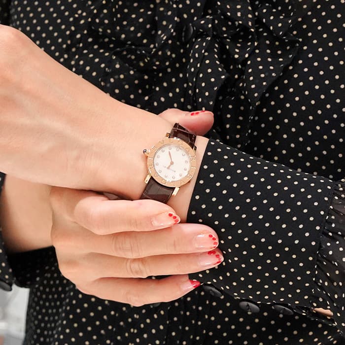 BVLGARI ブルガリ ブルガリ・ブルガリ BBLP26WGL/12 ピンクゴールド 12Pダイヤ MOP 28